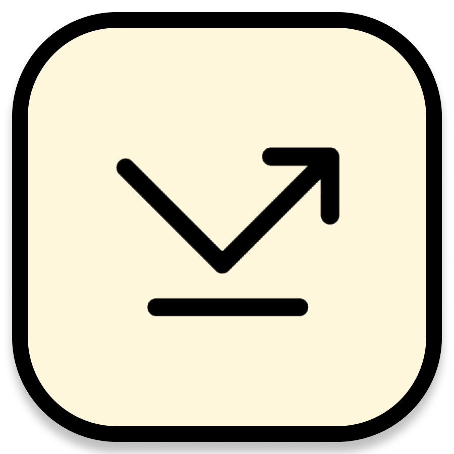 arrow deflect bounce yellow icon